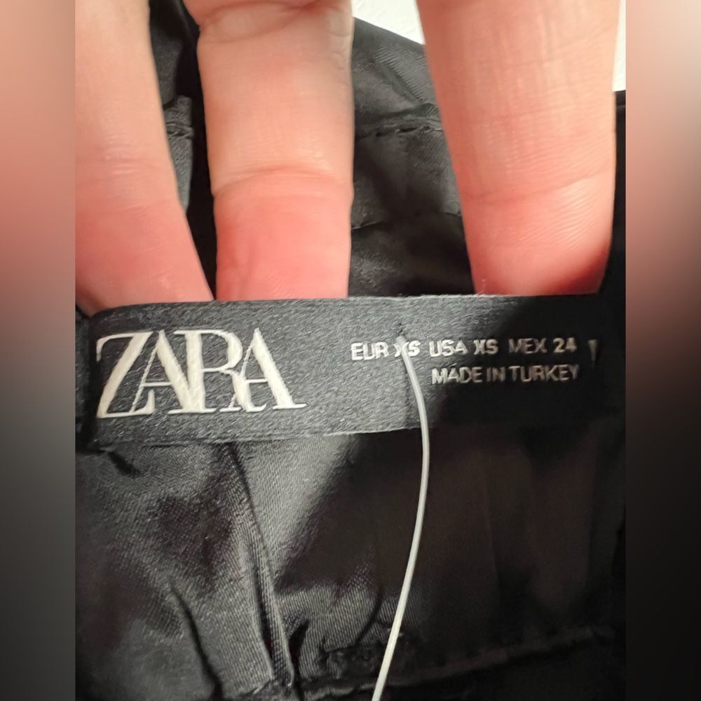 Zara Cargo Satin Pants with Elasticized Paper Bag Waist and Ankles Womens XS - Picture 5 of 9